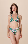 coralie PRIMAVERA print and pink reversible scooped-out bikini bottoms