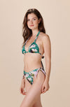 coralie PRIMAVERA print and pink reversible scooped-out bikini bottoms
