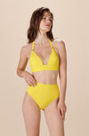 diva sg Sun yellow push-up bikini top