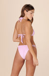 helia Pink drawstring triangle bikini top