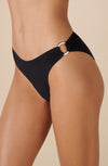 keola Black scooped-out bikini bottoms with loops