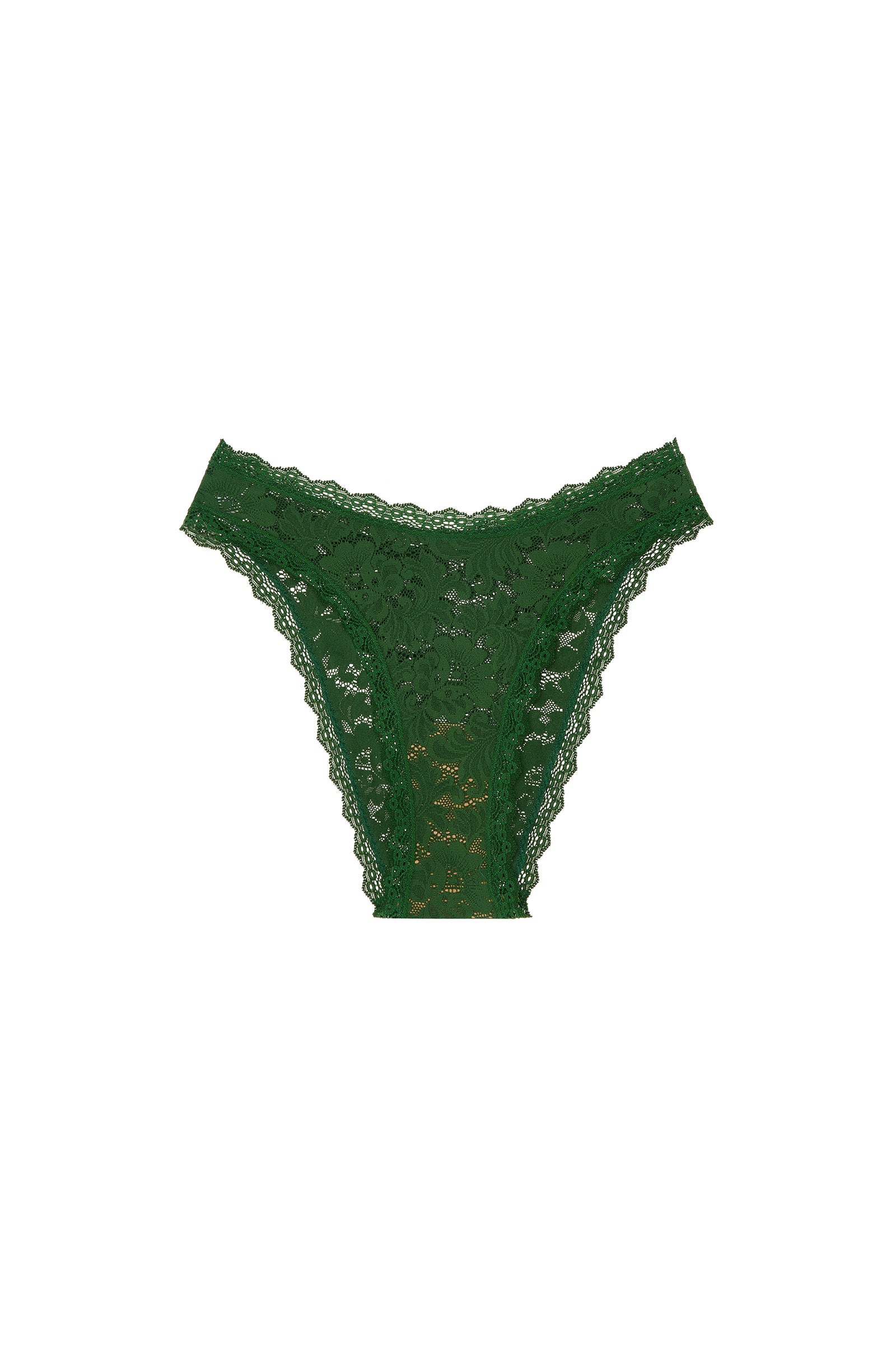 masha Olive green lace scooped out bottoms
