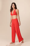 myla Loose red trousers in light voile