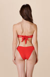 orhi Red bandeau bikini top with loops