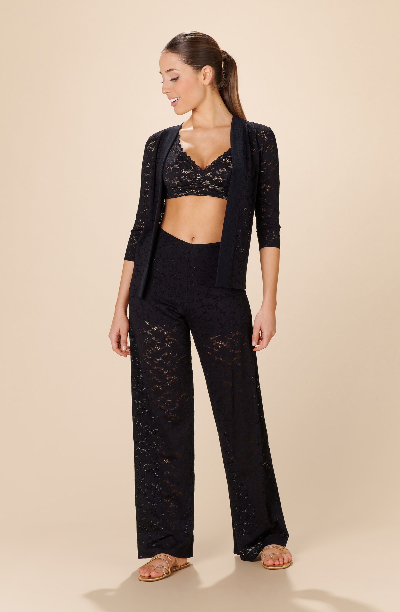 paco Black-lace-trousers