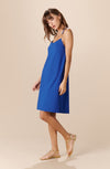 raquel straight ocean blue dress with jewels