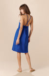 raquel straight ocean blue dress with jewels