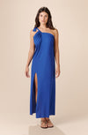 rina Long ocean blue asymmetrical dress
