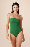 therry Olive green terry bandeau swimsuit