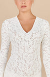 bunak -White lace long-sleeved top
