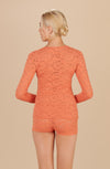bunak - Orange lace long-sleeved top