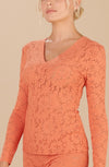 bunak - Orange lace long-sleeved top