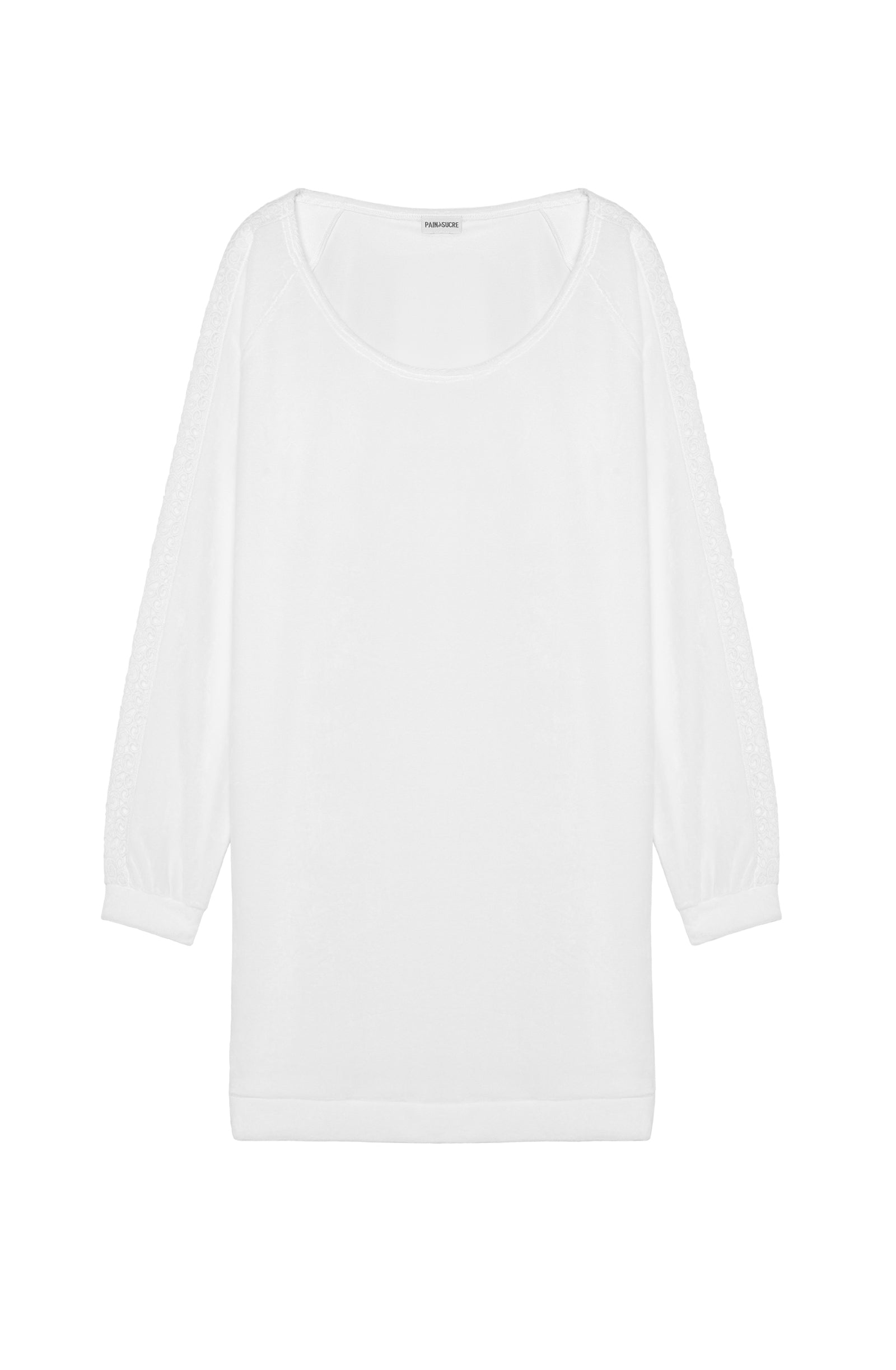 coton loose white velvet tunic