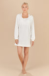 coton loose white velvet tunic