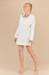 coton loose white velvet tunic