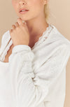 coton loose white velvet tunic