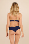 amber Lace navy triangle bra and Lurex finishes