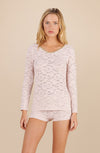 aria powder pink Long-sleeved knitted top