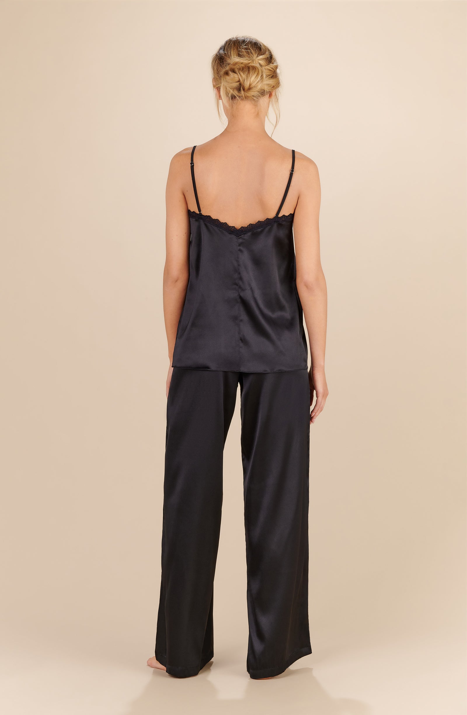 elfy black silk camisole