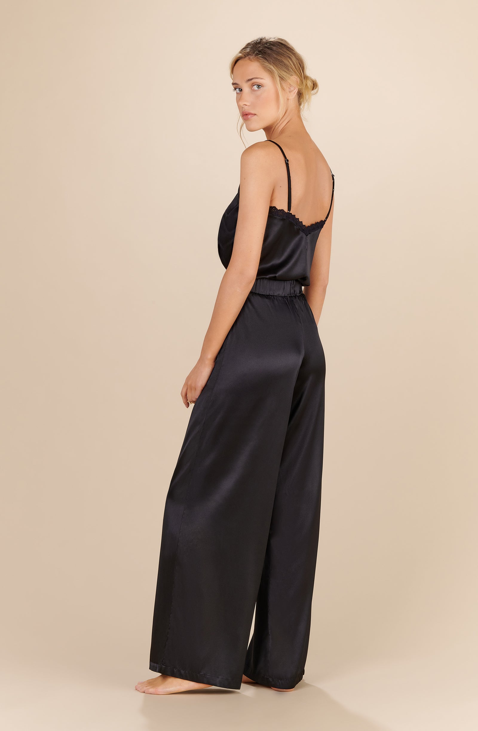 elfy black silk camisole