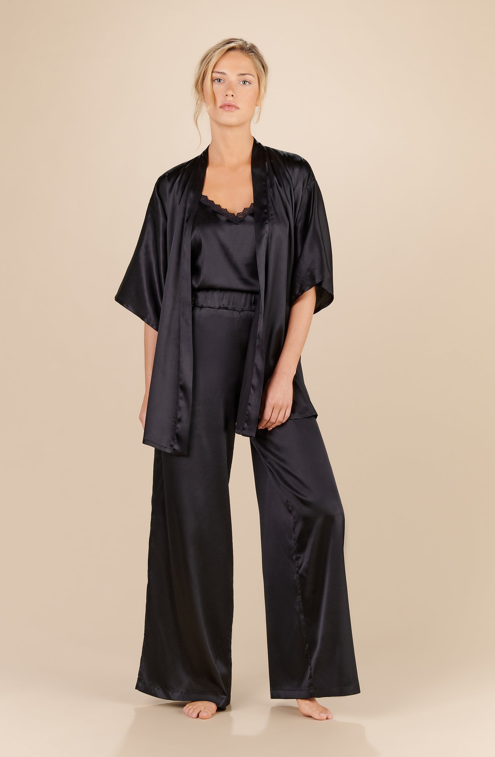 elfy black silk camisole