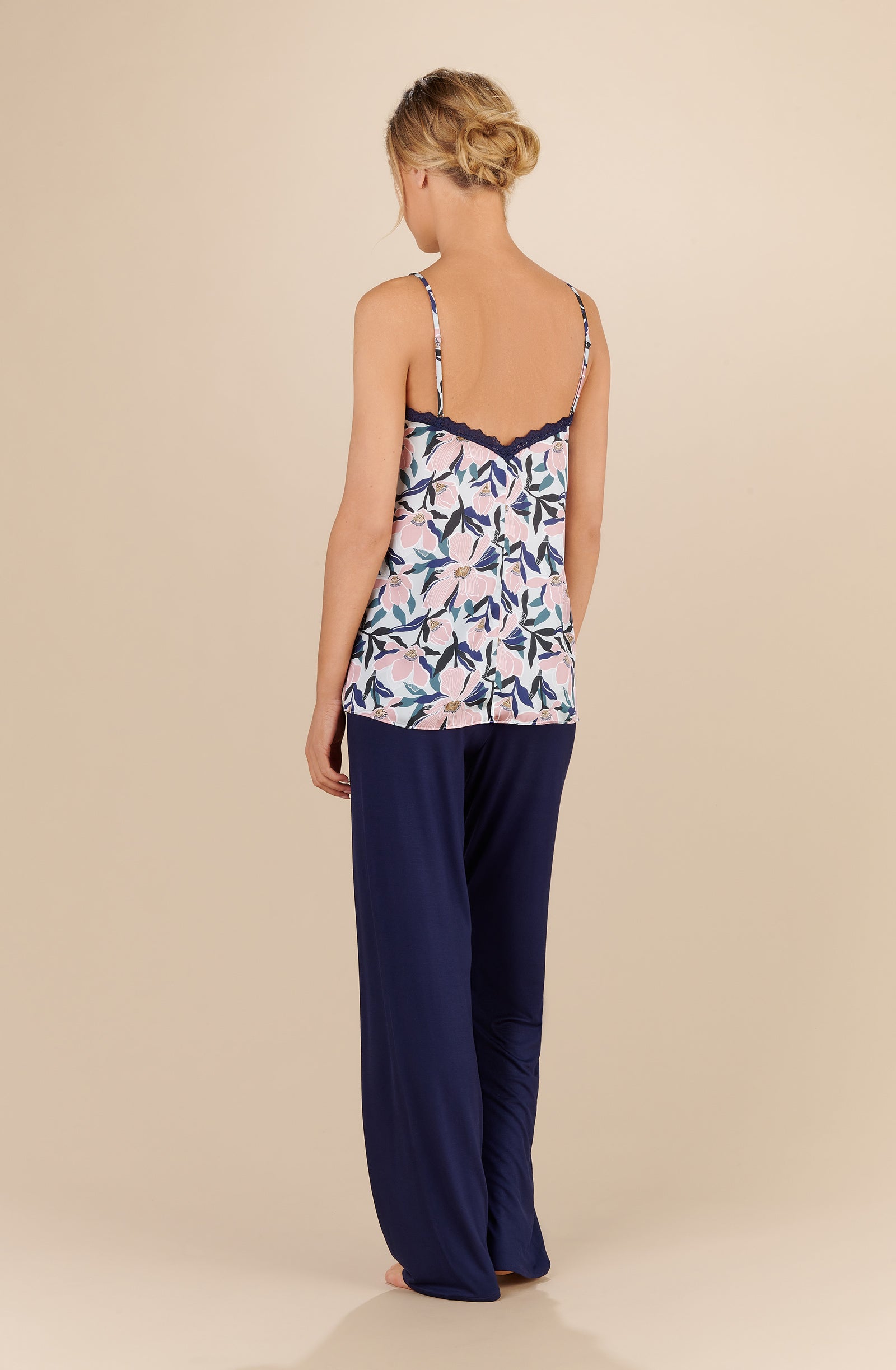 elfy magnolia print satin camisole