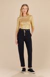 hailey Black trousers with golden drawstring