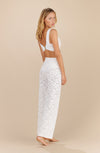 pooja Straight foam white lace trousers