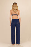 pooja Straight navy lace trousers