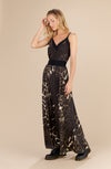 scotty long jungle print satin skirt